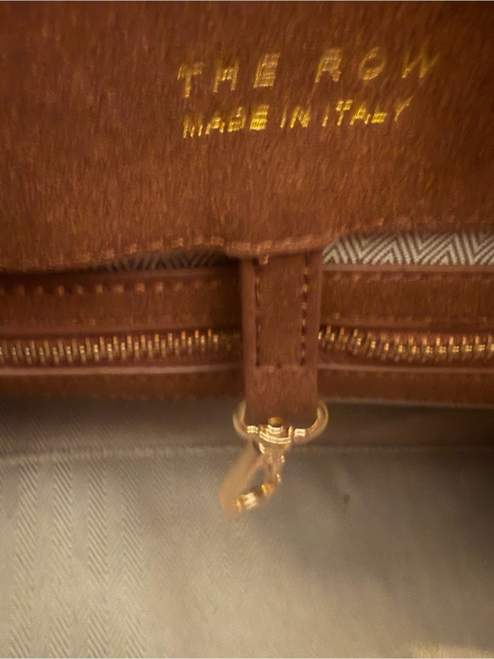 The Row Brown Suede Shoulder Bag - Picture 5 of 10